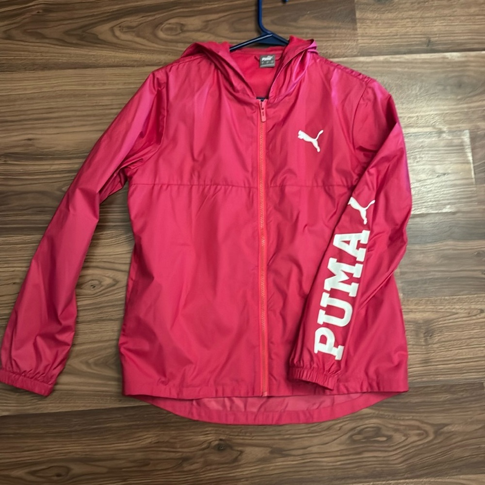 Hot pink Puma windbreaker